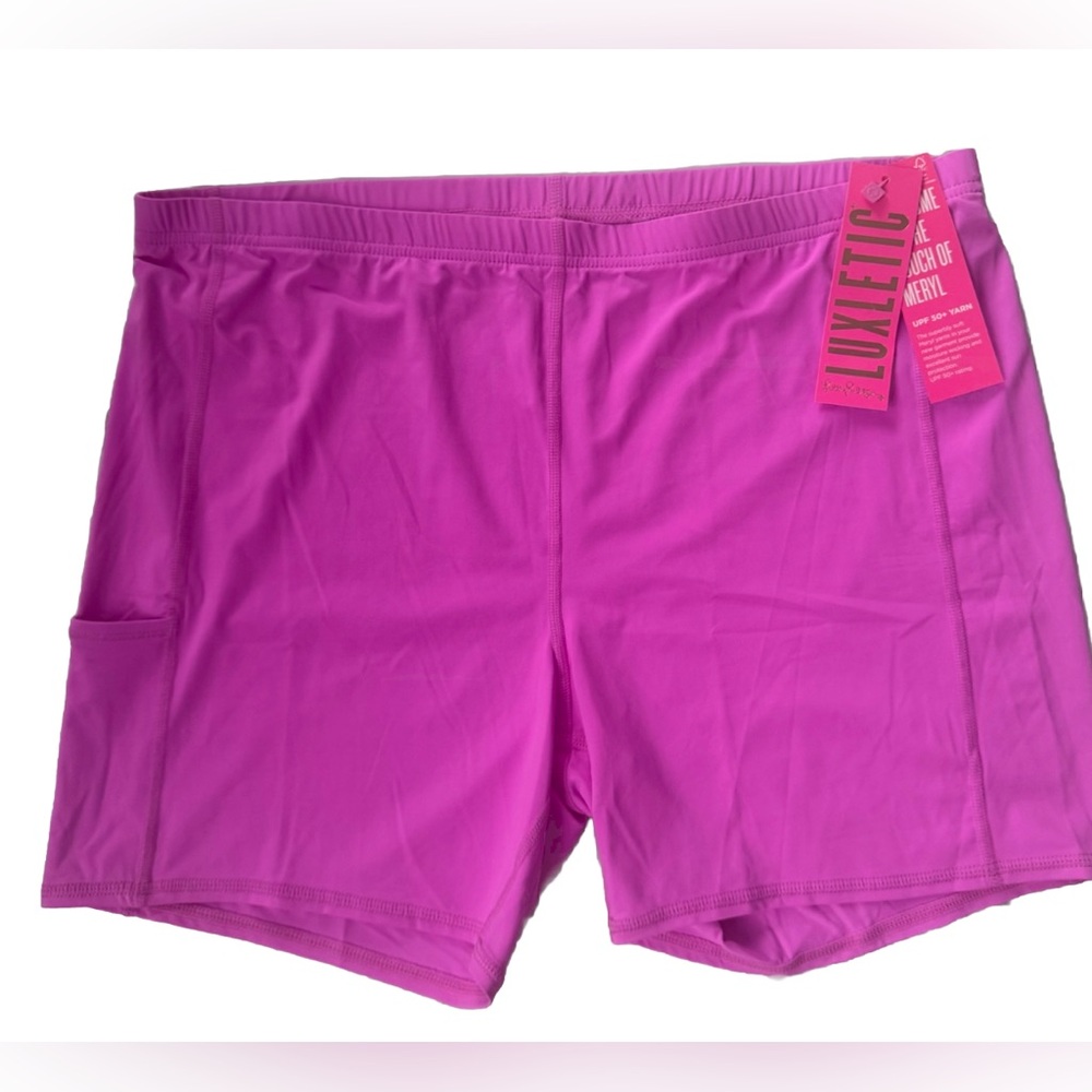 Lilly Pulitzer x Meryl Luxletic Shorts Womens XL Pink Pull On Athletic Upf50 NWT